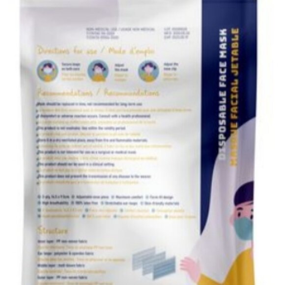 New 10 Pack Orient Honest Disposable Face Masks for Kids - Picture 2 of 2